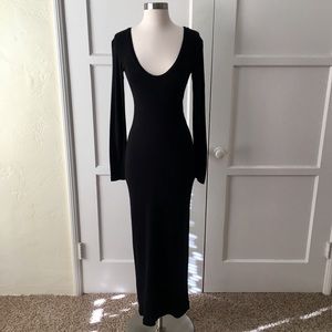 AMERICAN APPAREL Black Long Sleeve Maxi Dress